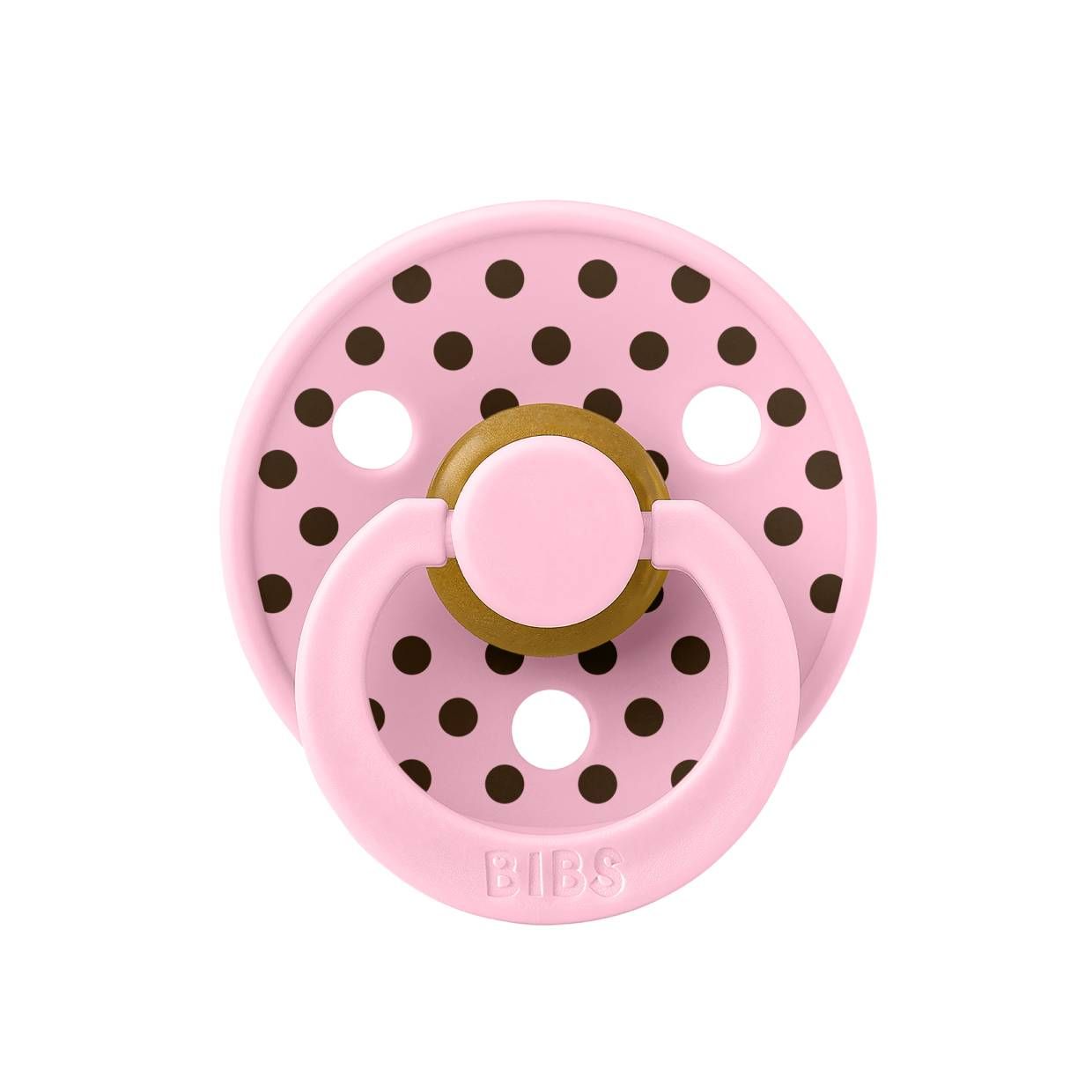 Соска пустушка BIBS Pacifier Studio Colour Polka Small Latex Baby Pink Mocha