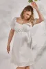 Святкова біла сукня Amadeya з квітами для вагітних та годуючих
