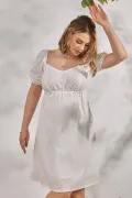 Святкова біла сукня Amadeya з квітами для вагітних та годуючих