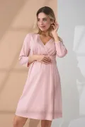 Нічна сорочка ALISA для вагітних та годування пудра