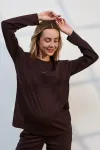 Лонгслив Erica для вагітних та годування шоколадний
