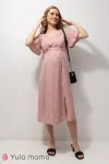 Святкова сукня Vanessa для вагітних і годуючих зі штапелю рожевого кольору міді довжина