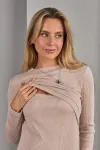 Кремова тепла сукня для вагітних та годуючих Annie