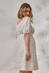 Святкова біла сукня Amadeya з квітами для вагітних та годуючих