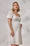 Святкова біла сукня Amadeya з квітами для вагітних та годуючих