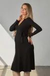 Чорна тепла сукня PAMELA для вагітних та годуючих