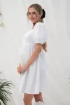 Літня біла сукня Brittany для вагітних і годуючих з жатої бавовни