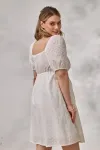 Святкова біла сукня Amadeya з квітами для вагітних та годуючих