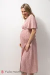 Святкова сукня Vanessa для вагітних і годуючих зі штапелю рожевого кольору міді довжина