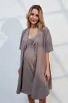 Елегантна нічна сорочка Serafina в кольорі грейдж для вагтіних та годуючих