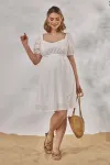 Святкова біла сукня Amadeya з квітами для вагітних та годуючих