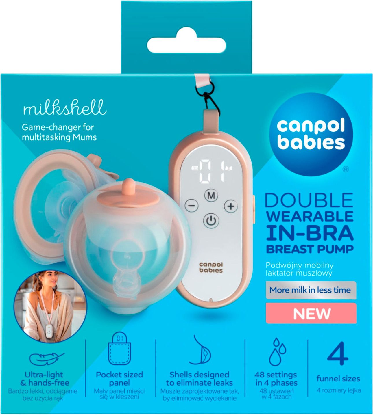 Електричний молоковідсмоктувач подвійний Canpol Babies MilkShell мобільний 20/106