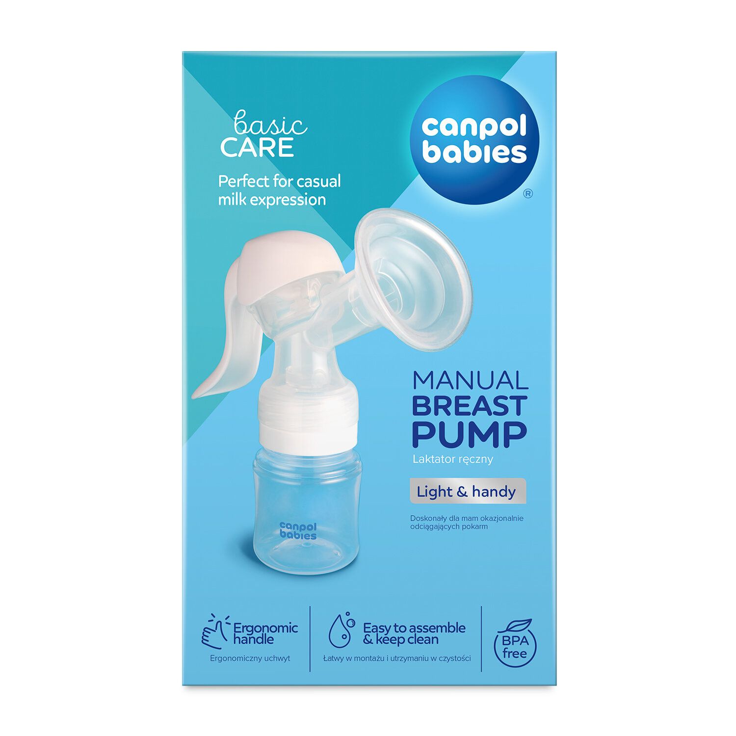 Ручний молоковідсмоктувач Canpol Babies Manual Breast Pump 12/216  с вкладками у бюстгалтер