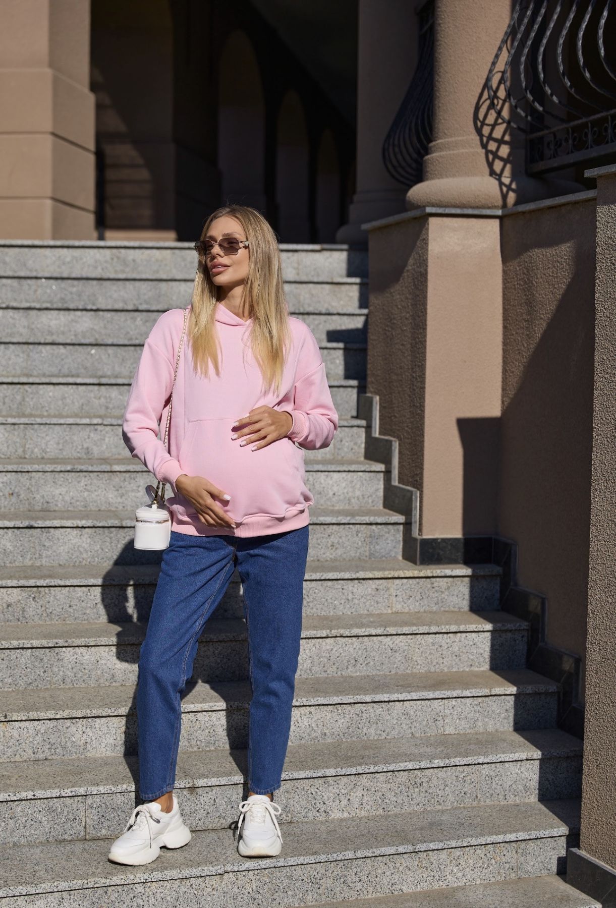 Джинси для вагітних mom fit Monton темно синій