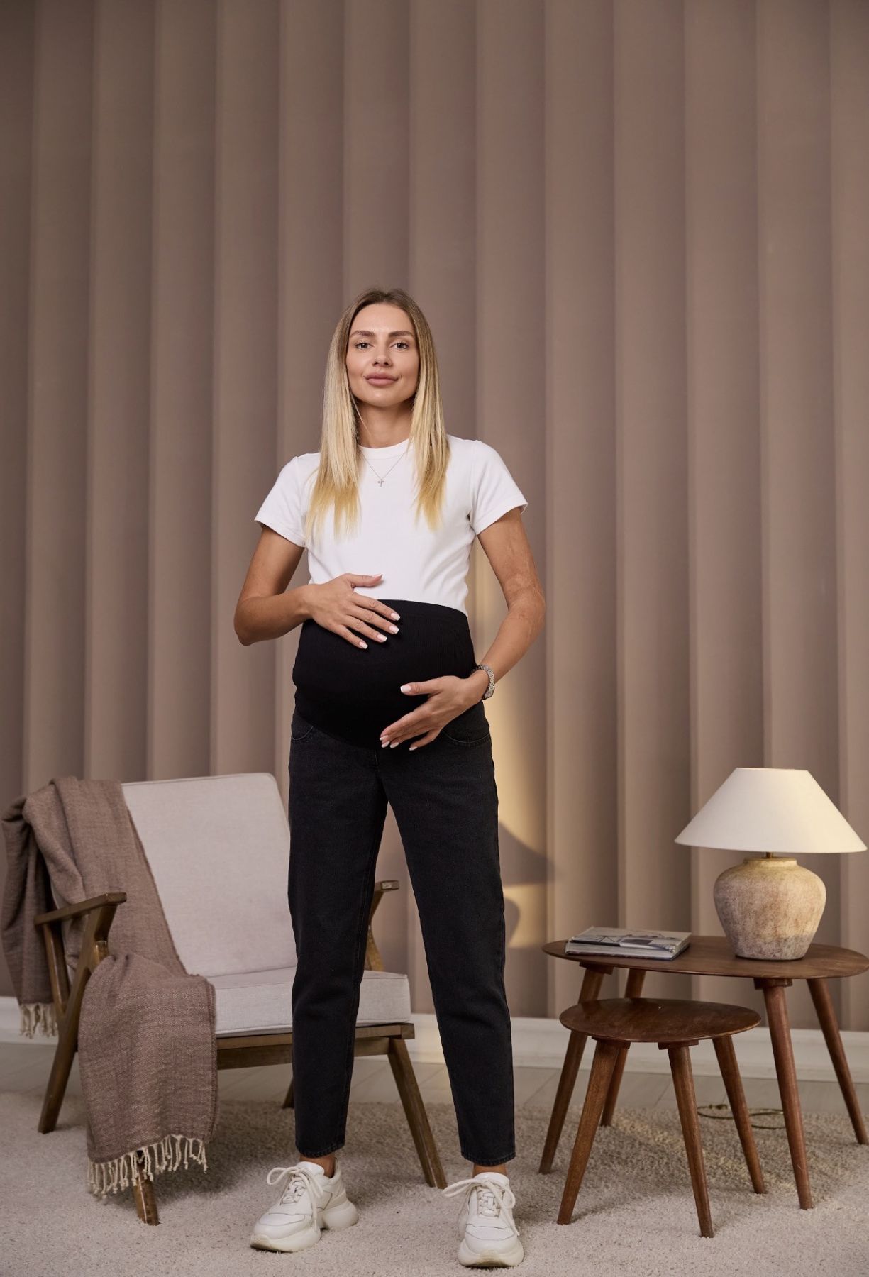 Джинси для вагітних mom fit Monton чорний