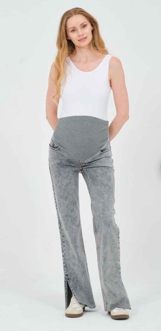 Джинси для вагітних Busa Straigt slit jeans прямі сірі
