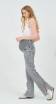 Джинси для вагітних Busa Straigt slit jeans прямі сірі