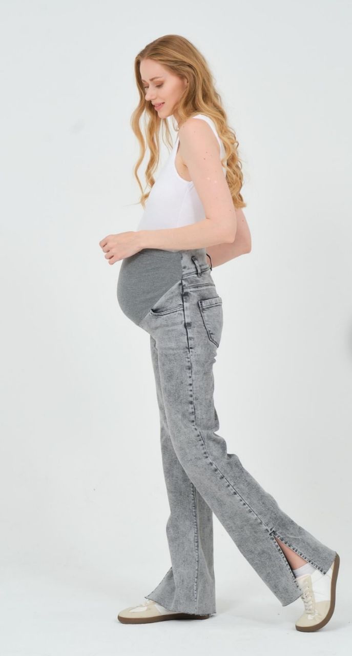 Джинси для вагітних Busa Straigt slit jeans прямі сірі