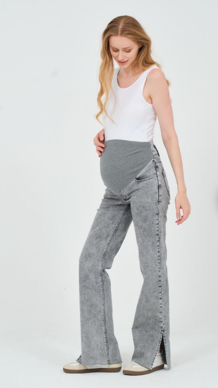 Джинси для вагітних Busa Straigt slit jeans прямі сірі
