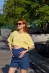 Джинсові довгі шорти для вагітних Delgado сині
