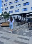 Довгі джинсові шорти для вагітних Marbella блакитні