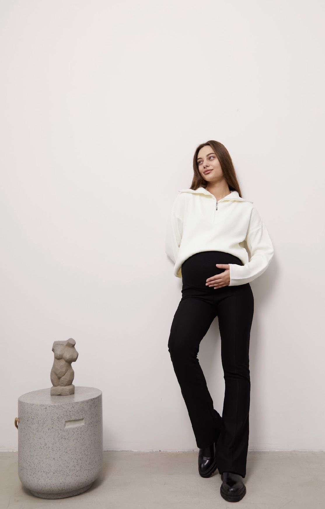 Брюки-кльош для вагітних з трикотажу Turin