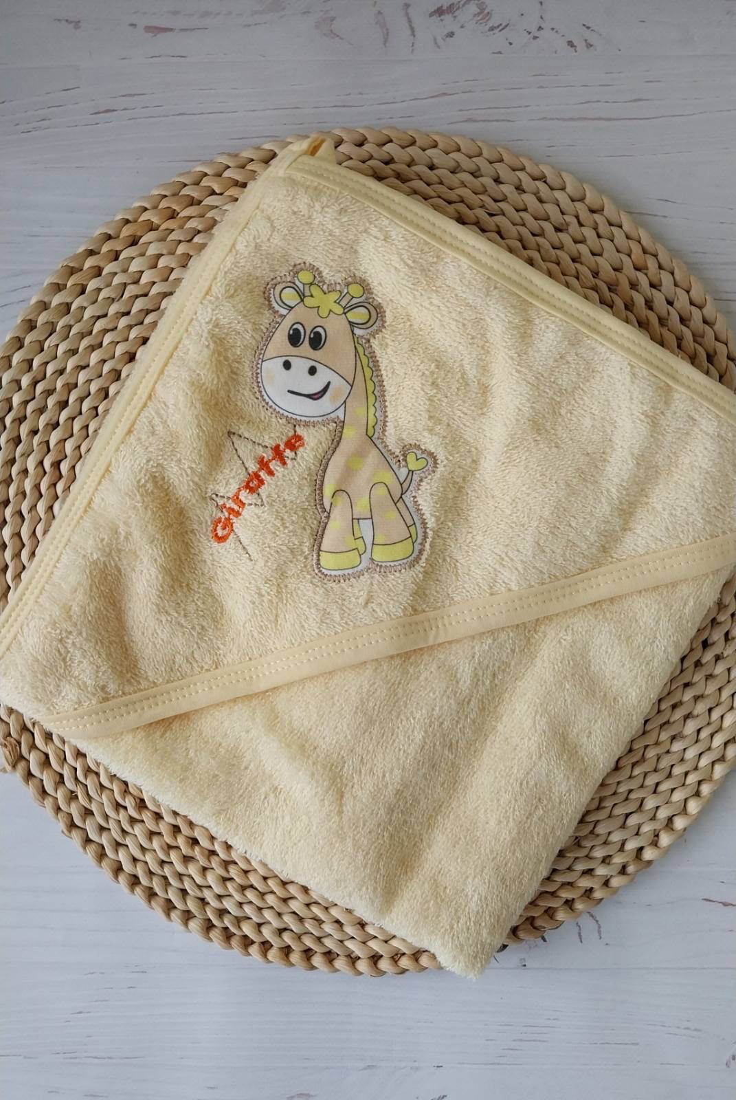 Рушник для купання Жирафа 80х80 жовтий