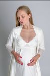 Халат для вагітних та годуючих Мамин дом молочний