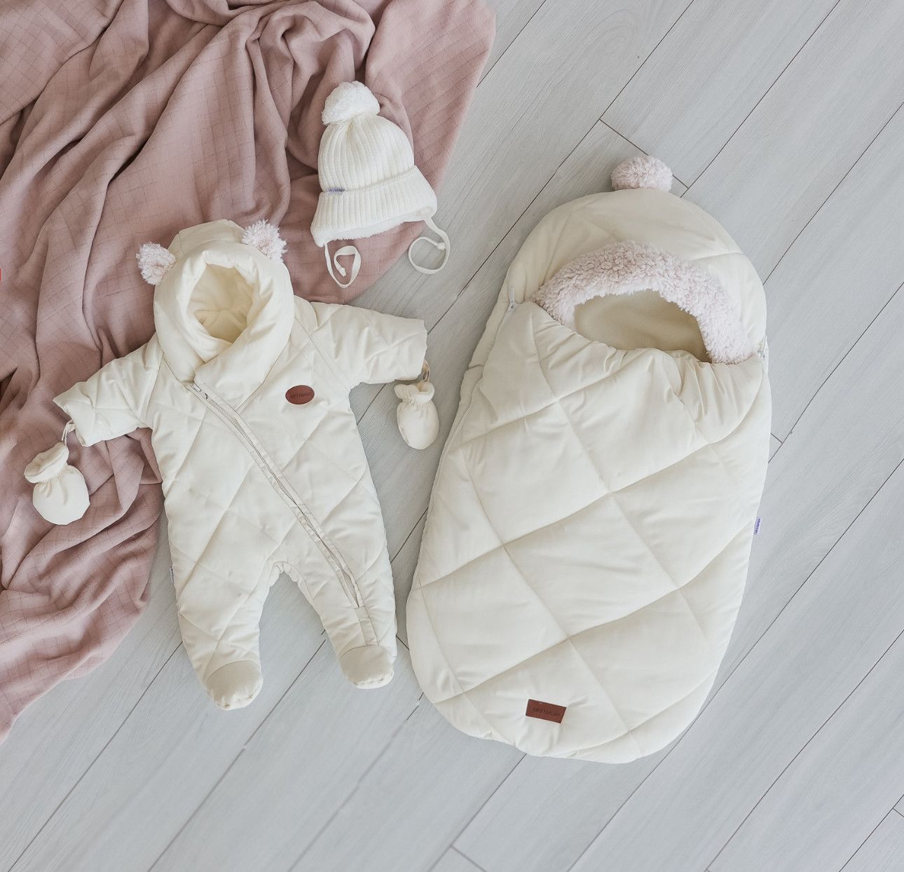 Конверт-кокон зимовий Baby молочний