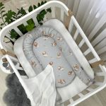Кокон Baby Design Ведмедик у ковдрі на сірому