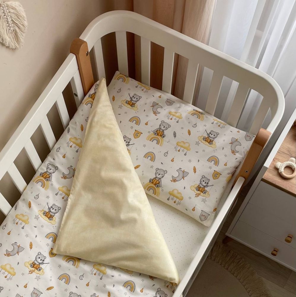 Змінний комплект постільної білизни Baby mix Ведмедик бой жовтий
