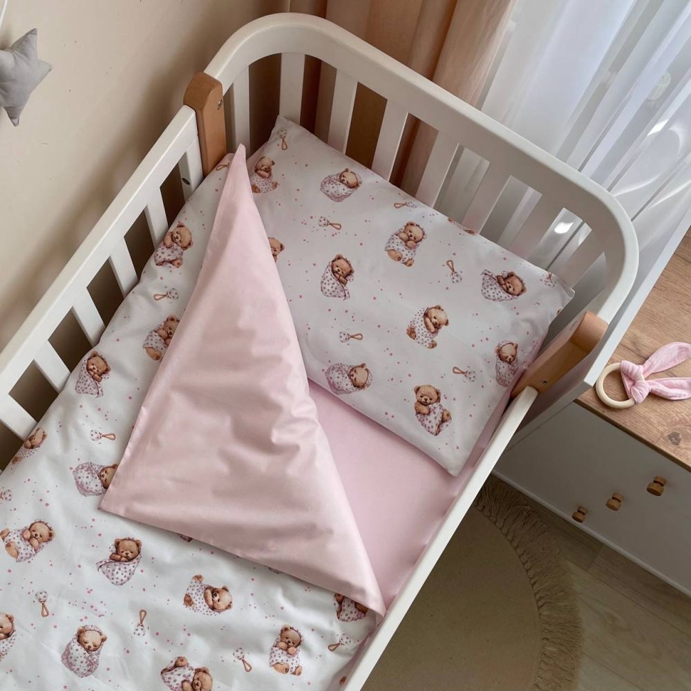 Змінний комплект постільної білизни Baby mix Ведмедик рожевий