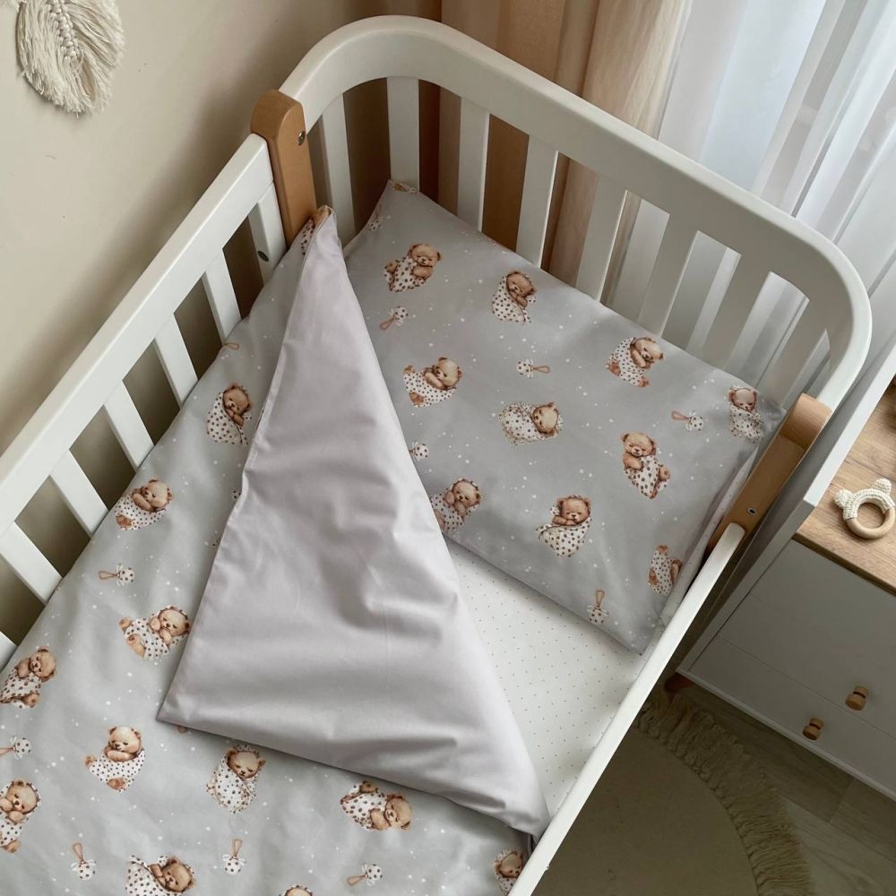 Змінний комплект постільної білизни Baby mix Ведмедик сірий