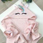 Рушник-уголок махровий Единорог рожевий