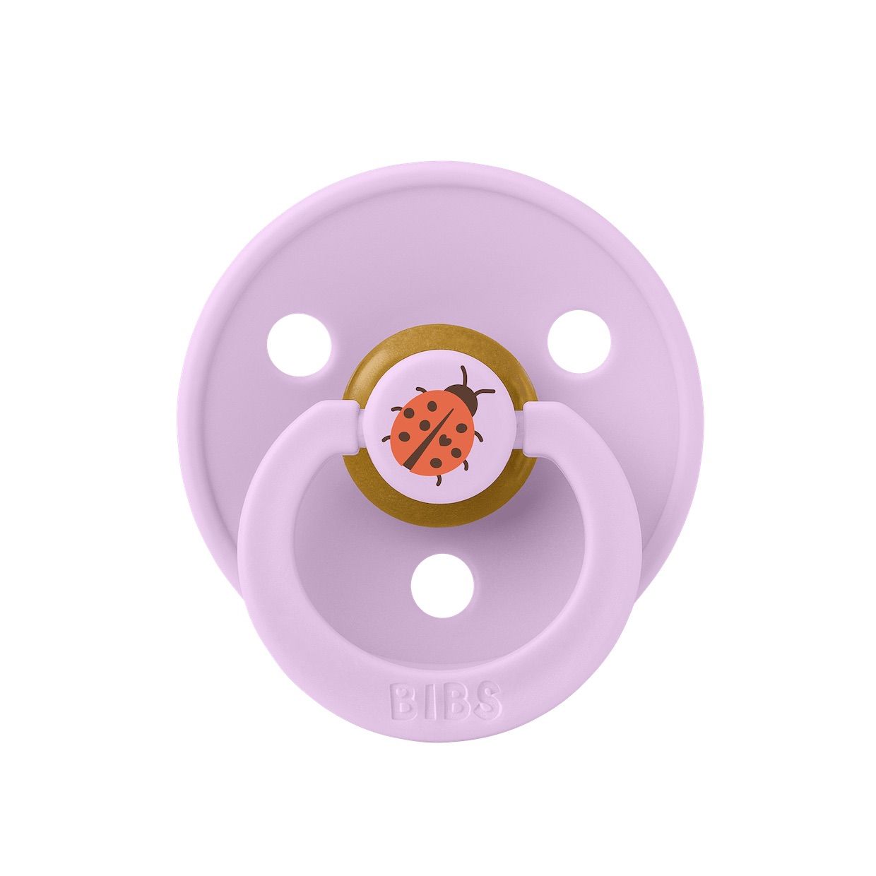 Соска пустушка BIBS Studio Colour Latex Round (кругла) Ladybug – Violet Sky